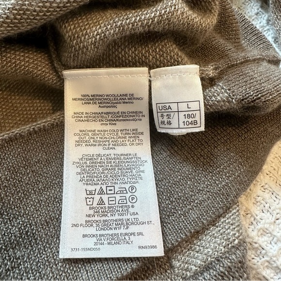 Brooks Brothers Men's Ultimate Merino Wool quarter Zip Sweater brown size large - Picture 9 of 10
